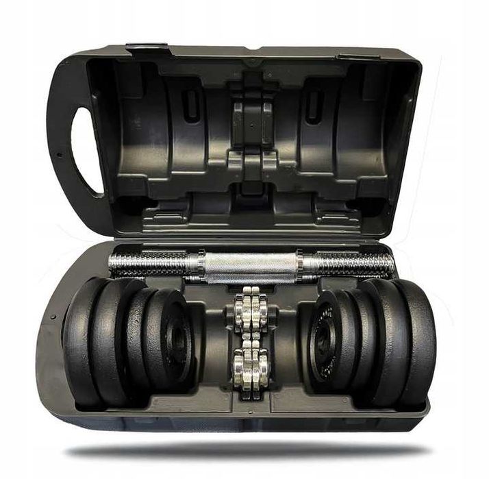 Hantle żeliwne walizka 2x15 kg żeliwo obciążenie żeliwne 30kg