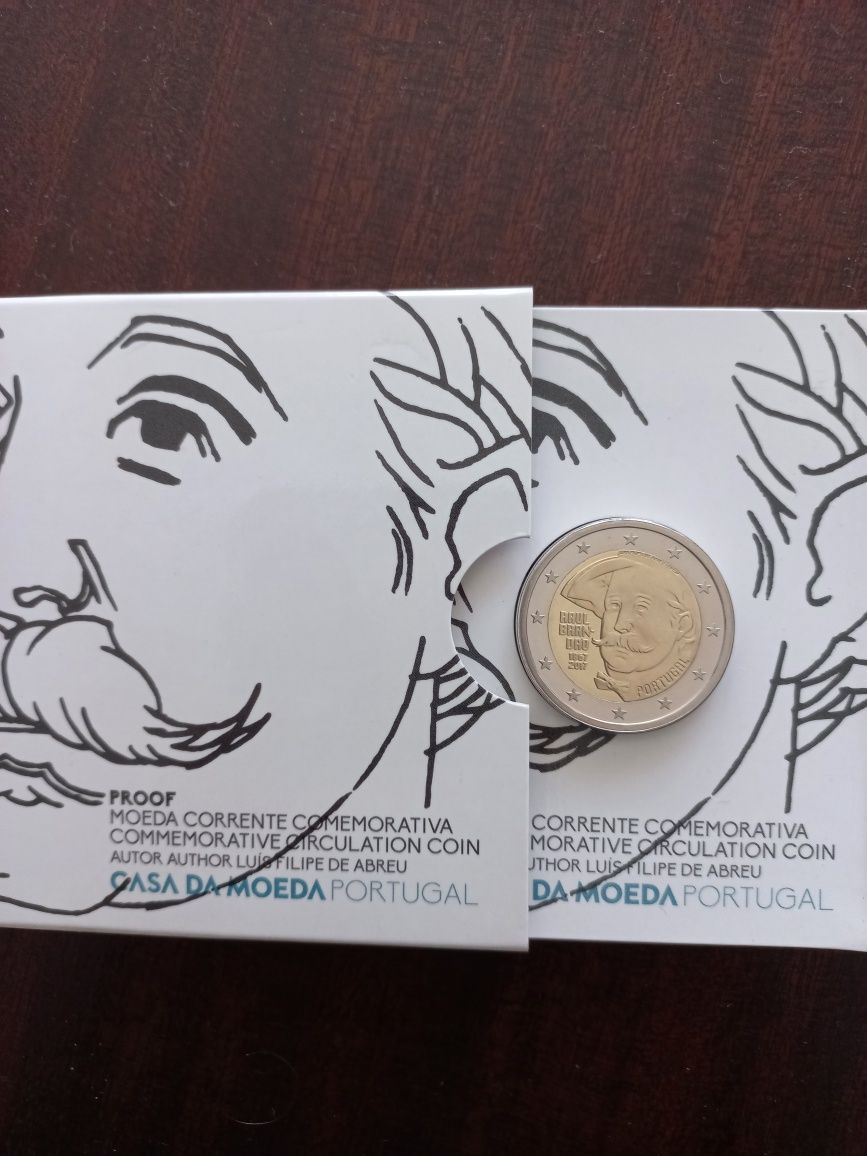 Moeda comemorativa 2€ 2017 Raul Brandão Proof