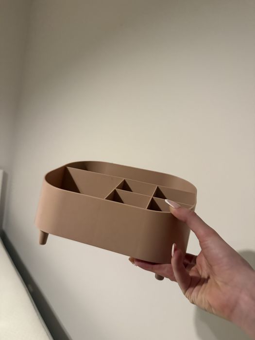 Organizer na kosmetyki brązowy beżowy łazienkowy jysk