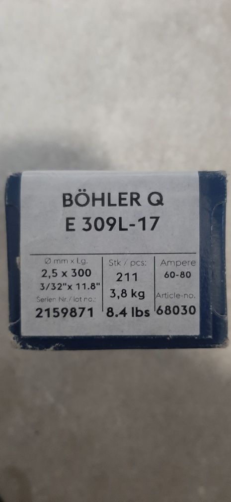 Elektrody nierdzewne bohler 309L 4kg 2,5