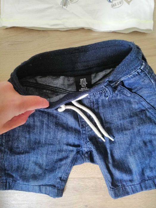 Dżinsowe szorty H&m i bluzka Cool club
