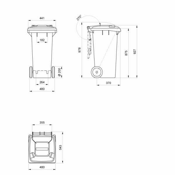 Nowe pojemniki na odpady 120l  kosze na śmieci 5 kolorów