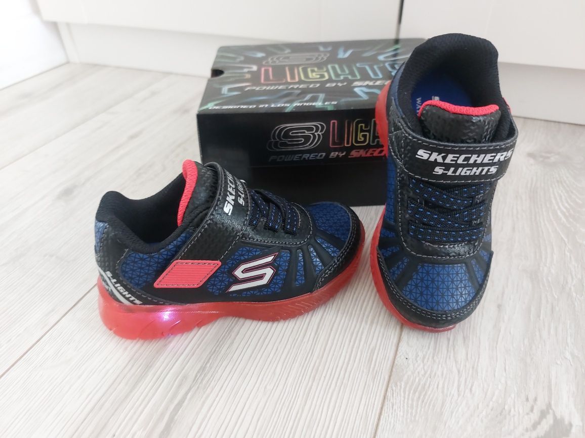 Oryginalne skechers Sneakersy świecą buty dla chłopca rozm. 23 nowe