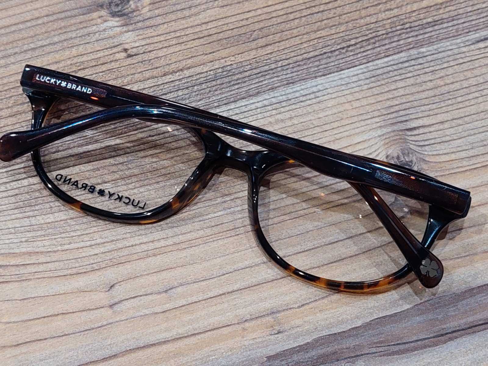 Piękne okulary w rogowej oprawie D 603  od Lucky Brand! Orygynał !