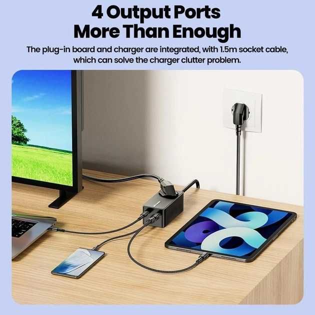 Розетка + Зарядний пристрій Toocki 67W Desktop Charger Apple / Android