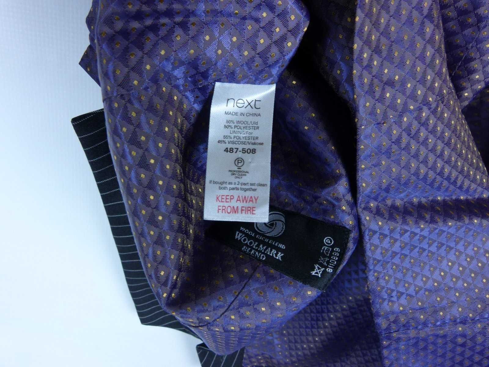 NEXT męska elegancka kamizelka w paski z wool - 42R /107 cm