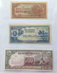 Oceania -  1 Shilling, Malaya - 50 Cents, Filipiny 500 - Pesos