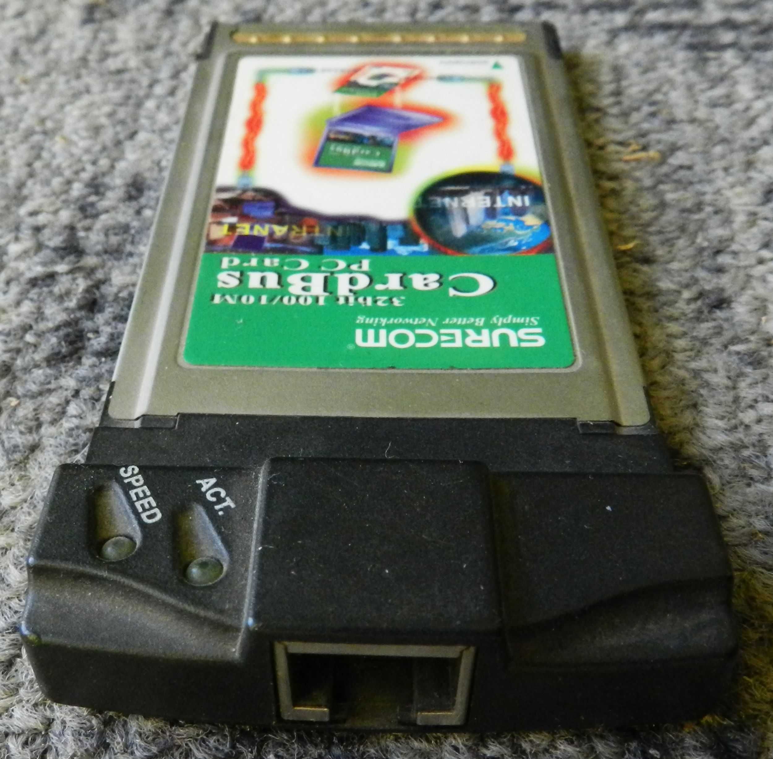 Karta rozszerzeń do laptopa CardBus PCMCIA Ethernet Adapter LAN