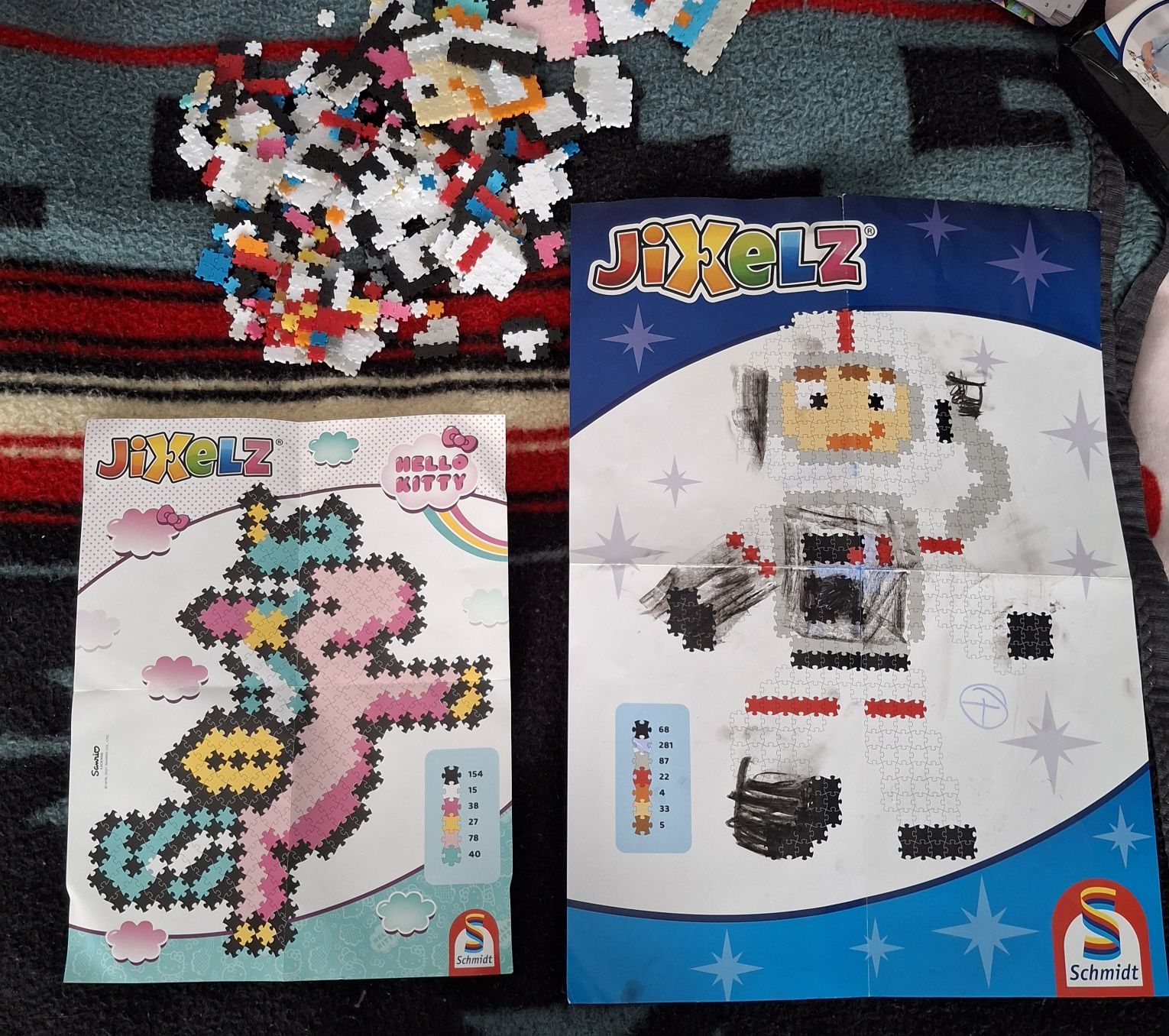 Mini puzzle Jixelz Hello Kitty, jednorożec, robot i rakieta