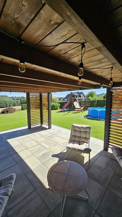 Drewniana altana ogrodowa, nowoczesna altana, pergola, zadaszenie