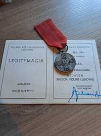 Medal z legitymacją 30 lat prl