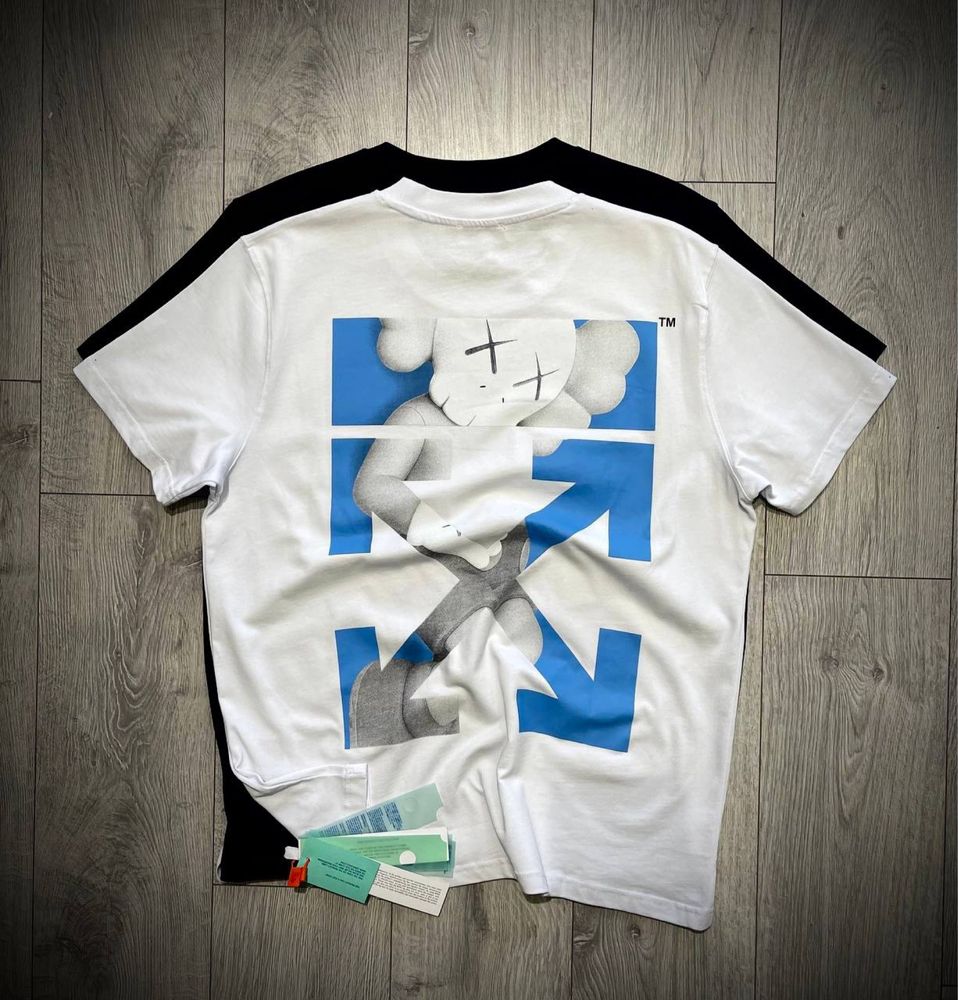 Biały T-shirt Off White x Kaws ‘Blue’ XXL