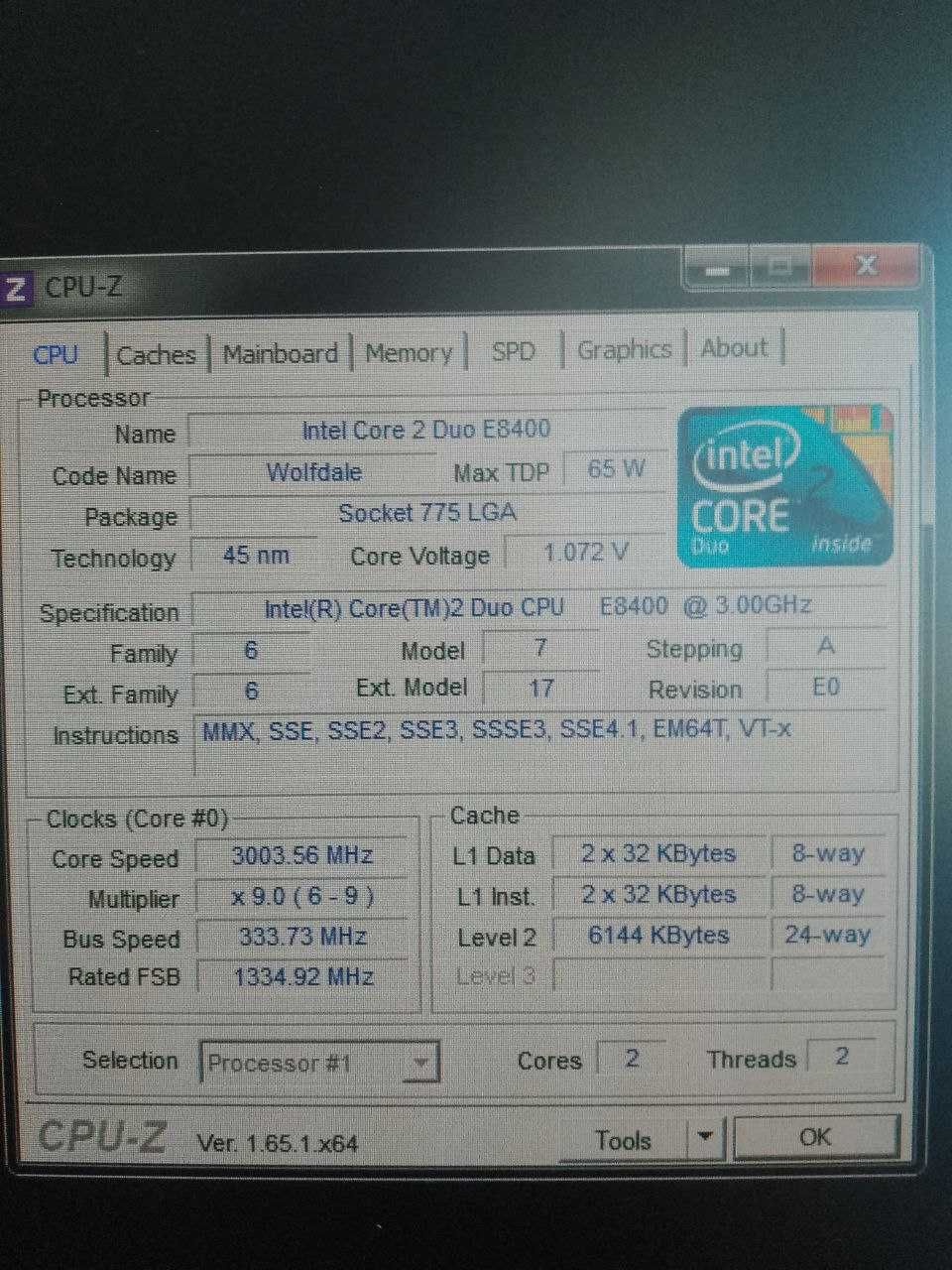 Комп'ютер Core 2 Duo E8400