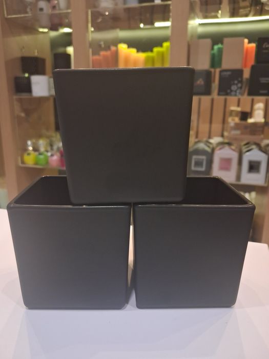 Szkło do zalewania świec kwadratowe czarny mat szklanka do świec