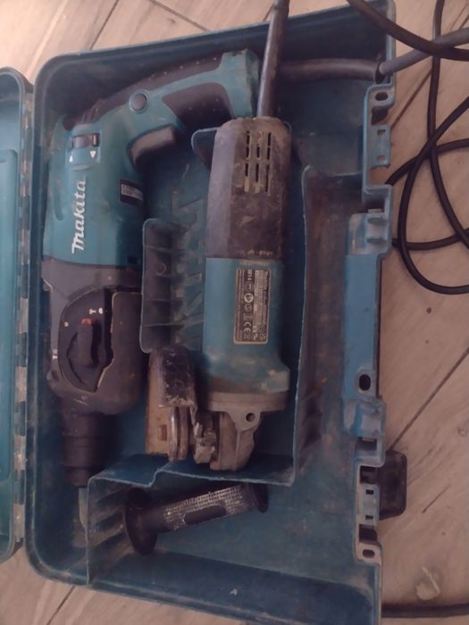 Młotowiertarka Makita HR 2470 i szlifierka. Zestaw