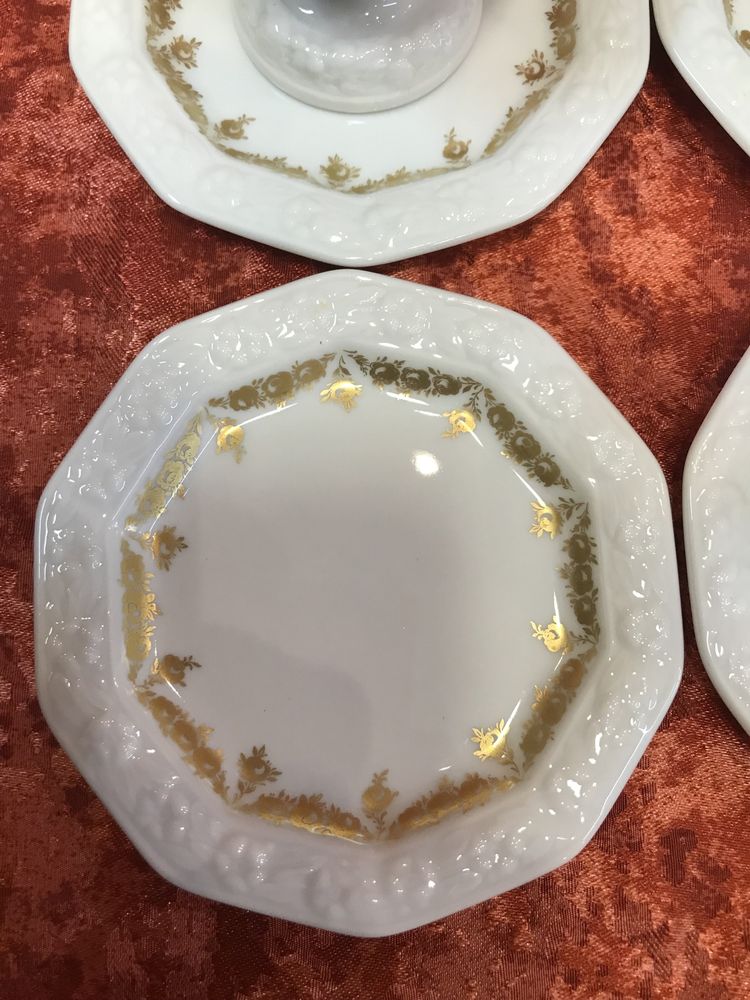 Kieliszki do jajek z talerzykami  Rosenthal Maria Rosenkante Gold