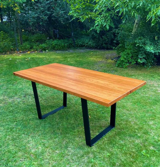 Nowy stół loftowy z litego drewna egzotycznego 195x90