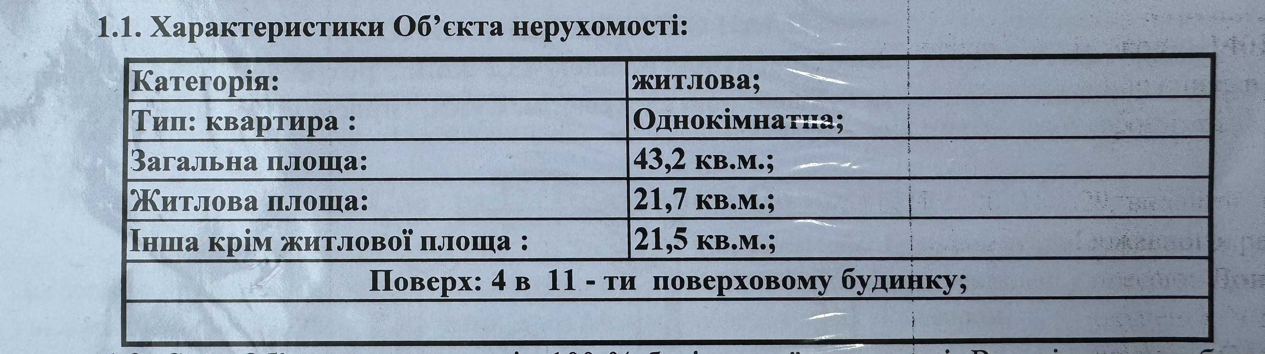 1-кімнатна квартира в новому будинку