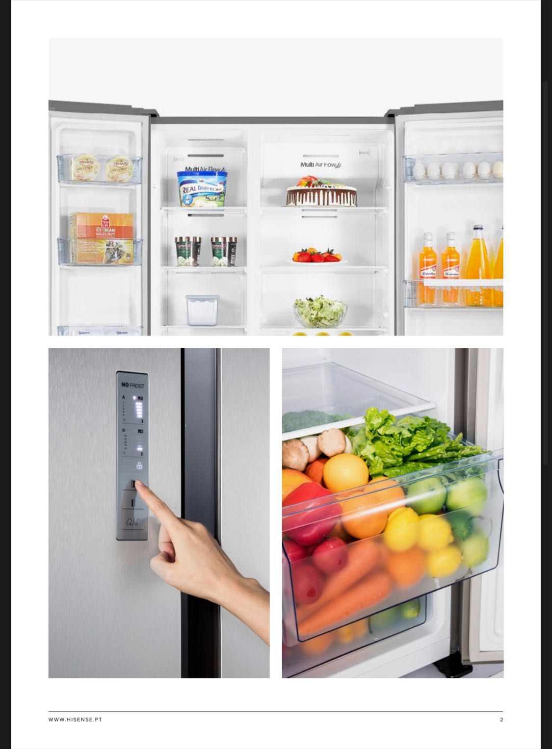 Frigorífico americano inox Hisense Side by Side COMO NOVO