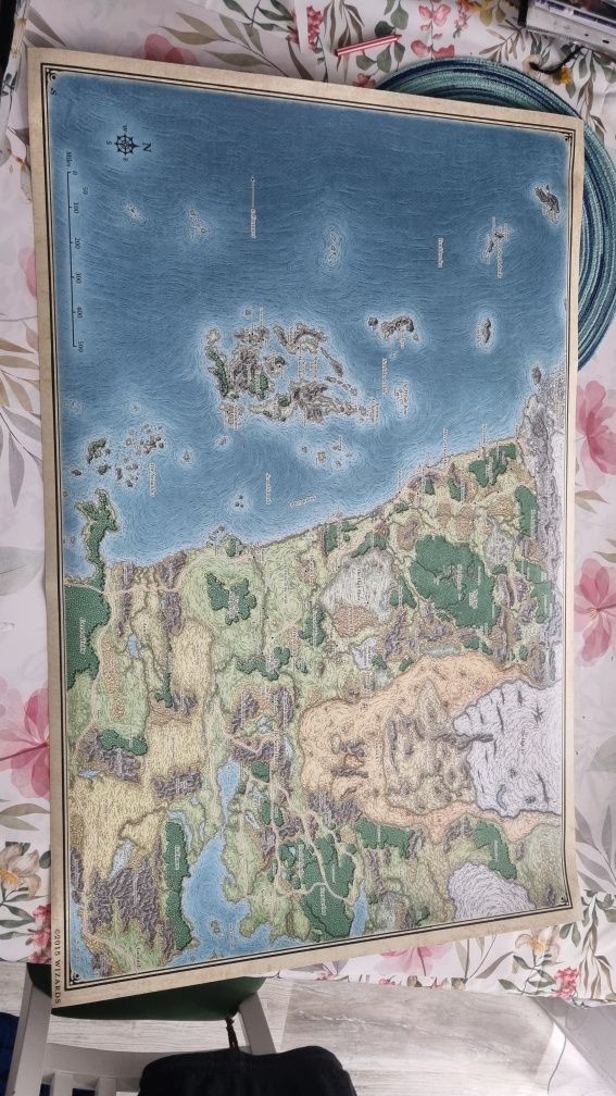 Mapa Faerunu Faerun map RPG fantasy gry dnd dungeons and dragons