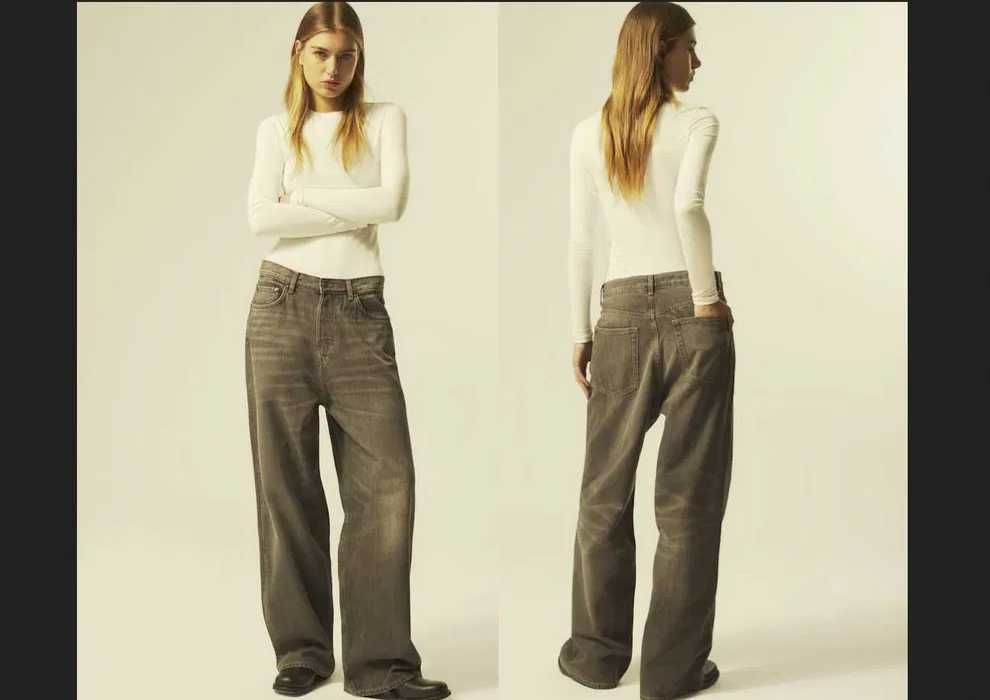 y2k Baggy H&M r.42/44/46 szerokie W34 L32 szare 46 w33 w32 l34 vintage