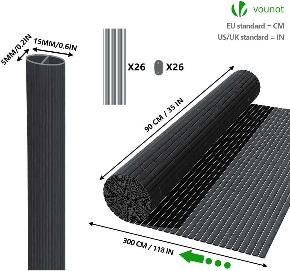 MATA PVC osłona balkonowa na taras 1X3M