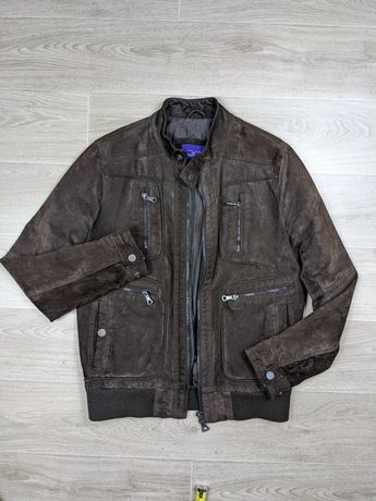Кожаная куртка коричневая замша Zara man M размер diesel allsaints