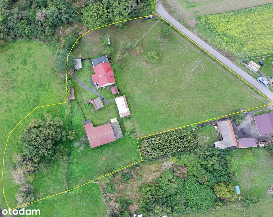 Lubliniec Gwoździany. Dom ze stodołą na dużej działce 7090 m2
