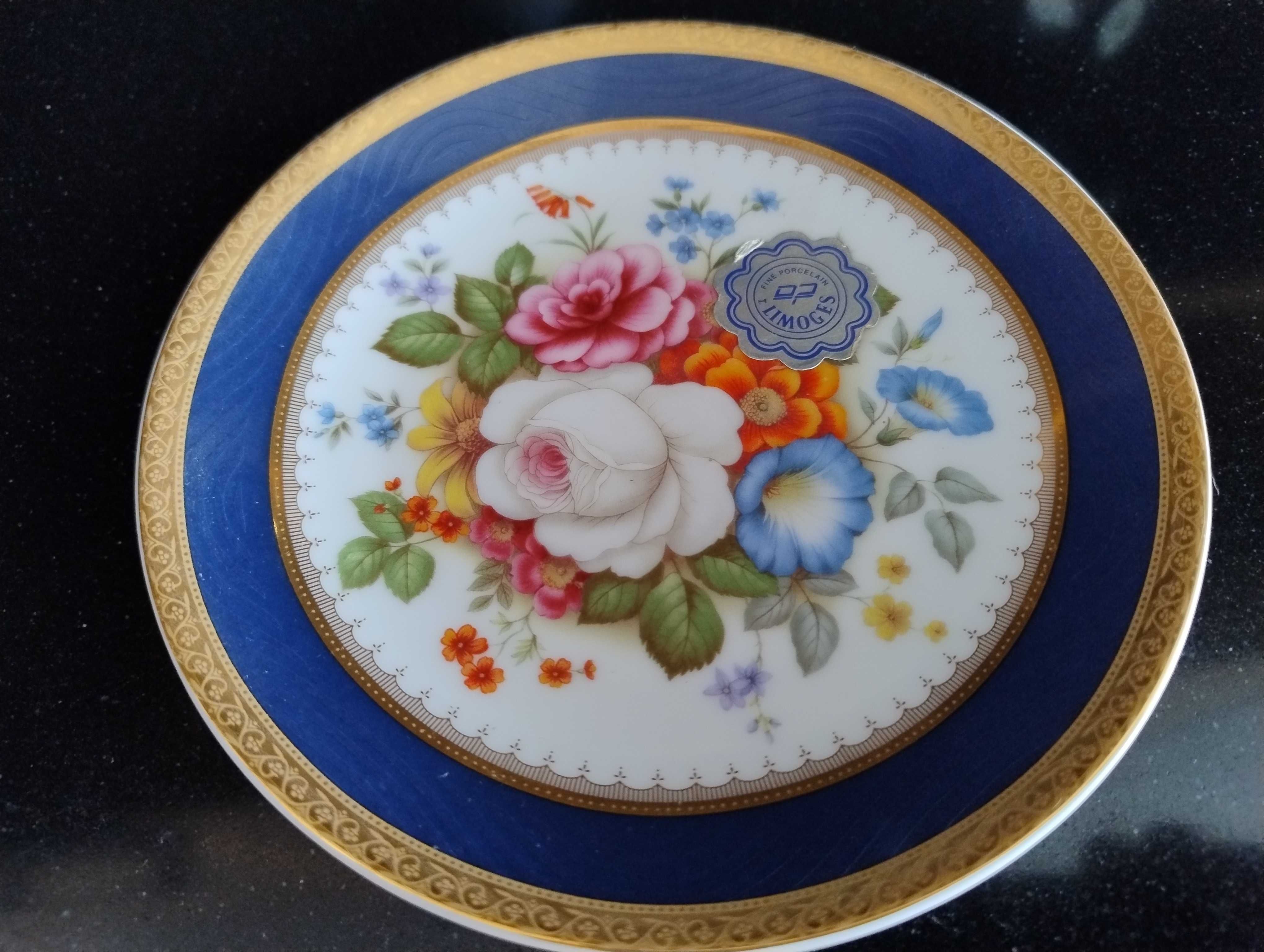 Conjunto Porcelana 2 Pratos Limoges + 2 Pratos Vizavi (tipo Limoges)