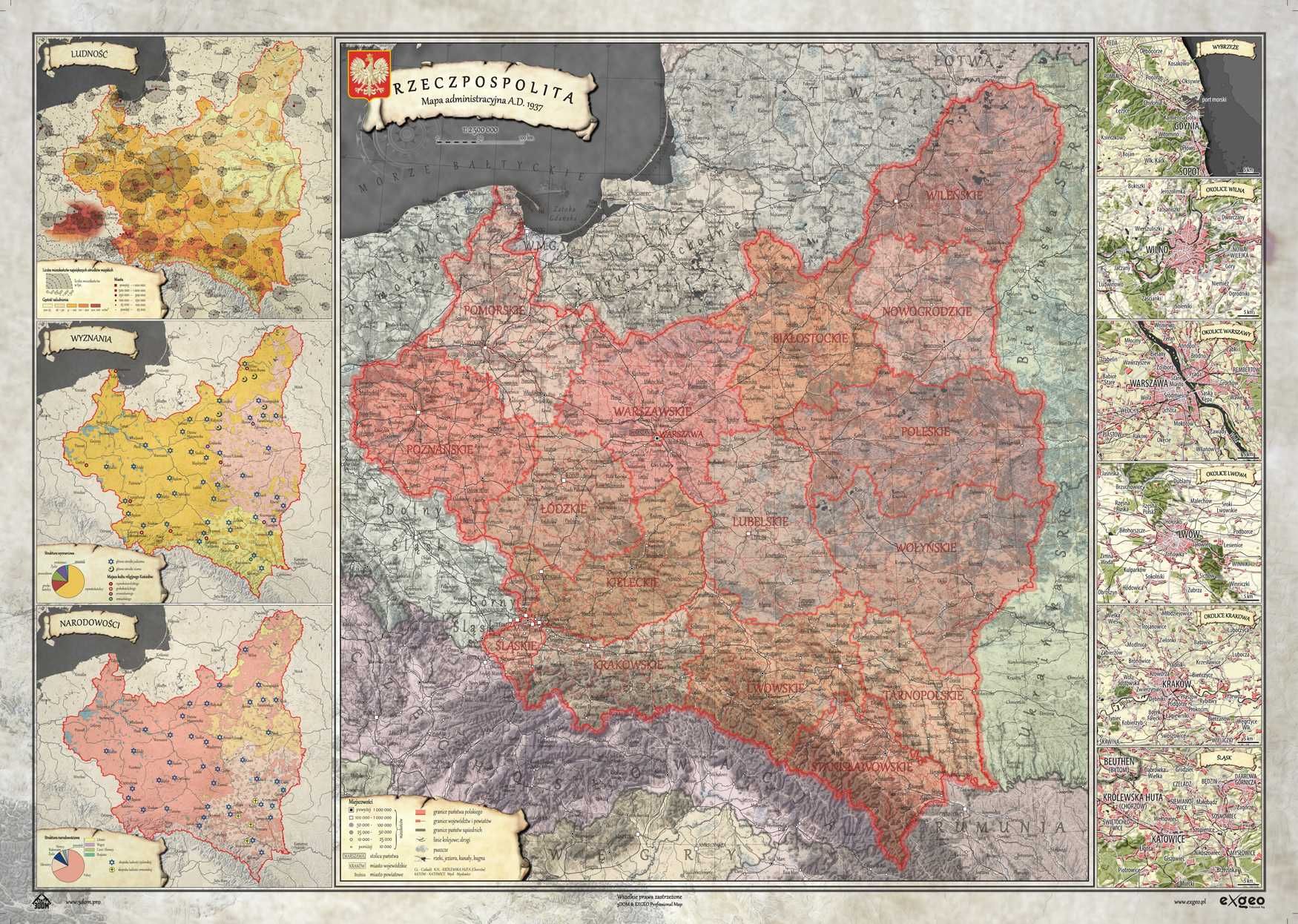 Zestaw Map A2 - I i II Rzeczpospolita (1770 & 1937)