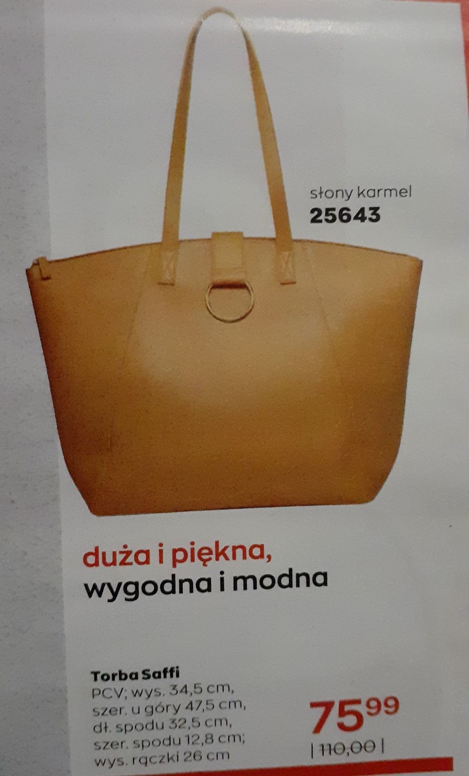 nowa shopper bag słony karmel Avon Saffi możliwość wysyłki paczkomatem