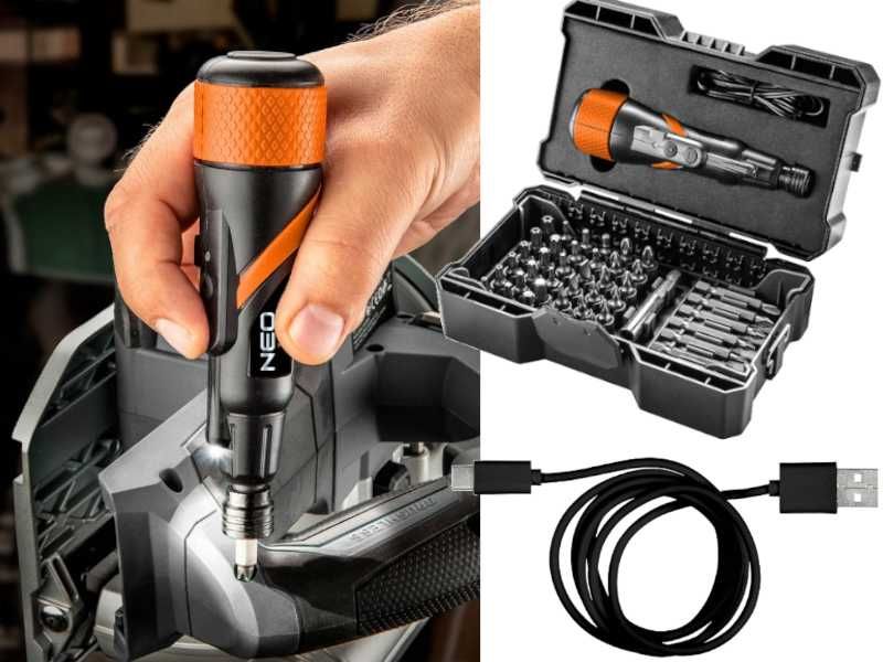 Elektryczny Wkrętak Akumulatorowy Śrubokręt 3,6V USB-C Etui Zestaw