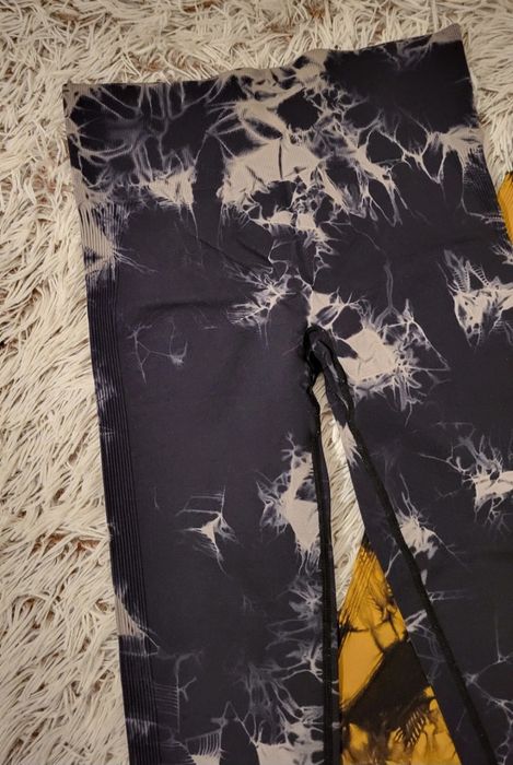 Damskie legginsy modelujące push up tie dye wysoki stan