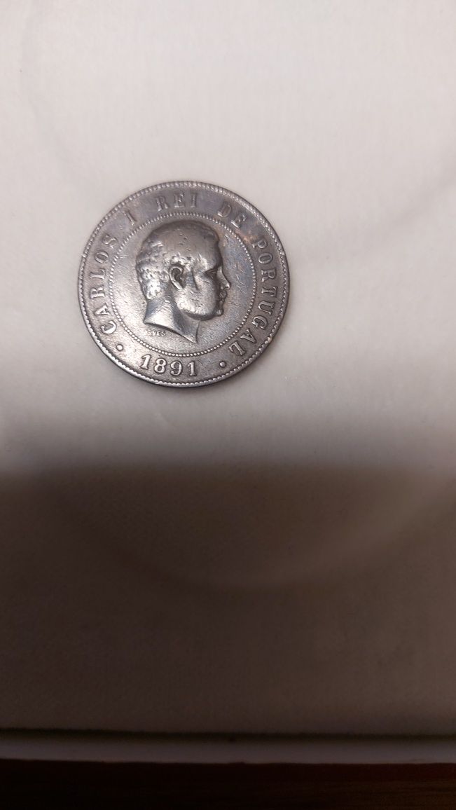 Moeda de 20 Reis datada de 1891