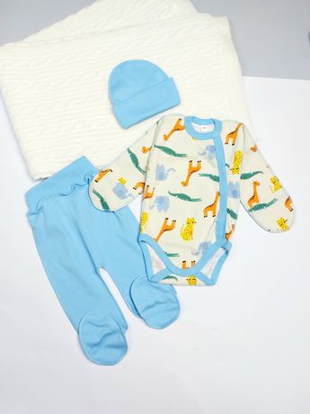 Комплект костюм у пологовий для новонародженого немовля боді повзунки