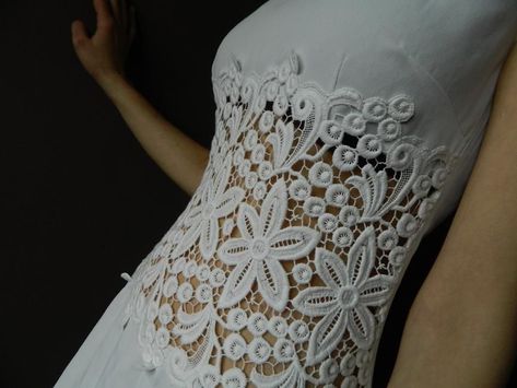 %%% ŚLUBNA ? :) Piękna ponadczasowa biała suknia * gipiura 36 długa