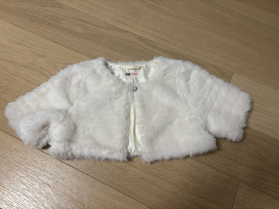 Krótkie futerko, bolerko H&M rozm. 128