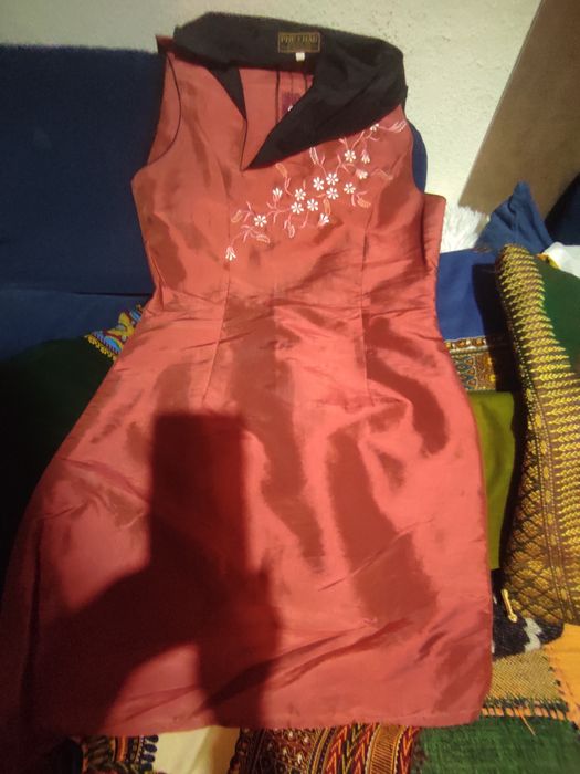 Vestido de seda pura
