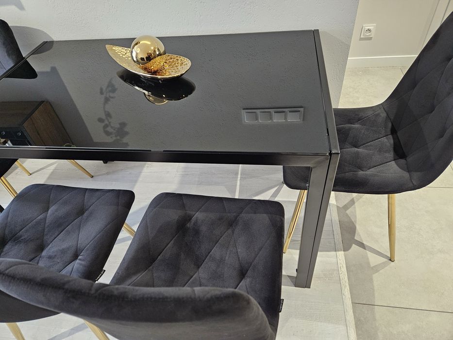 Krzesła Czarne 4 sztuki