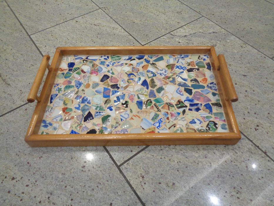 Taca - mozaika - ceramika - ręczna robota - 51,5 x 33,5 cm