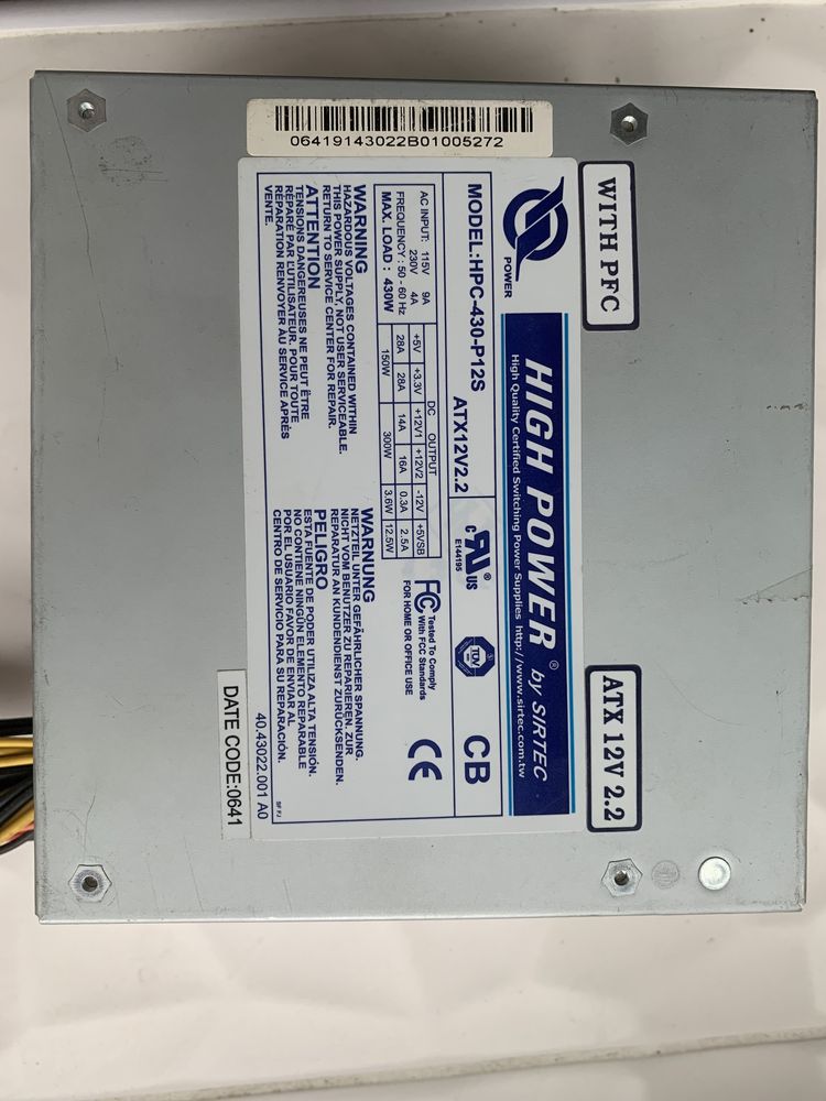 Блок питания High Power HPC-430-N12S 430W