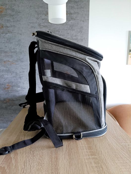 Markowy plecak transporter dla psa kota LDLC szary