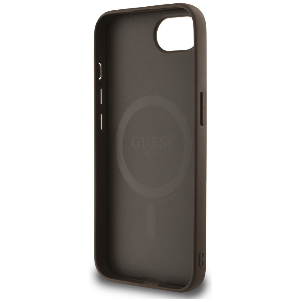 Etui Guess 4G Flowers Print MagSafe do   iPhone 16e brązowy
