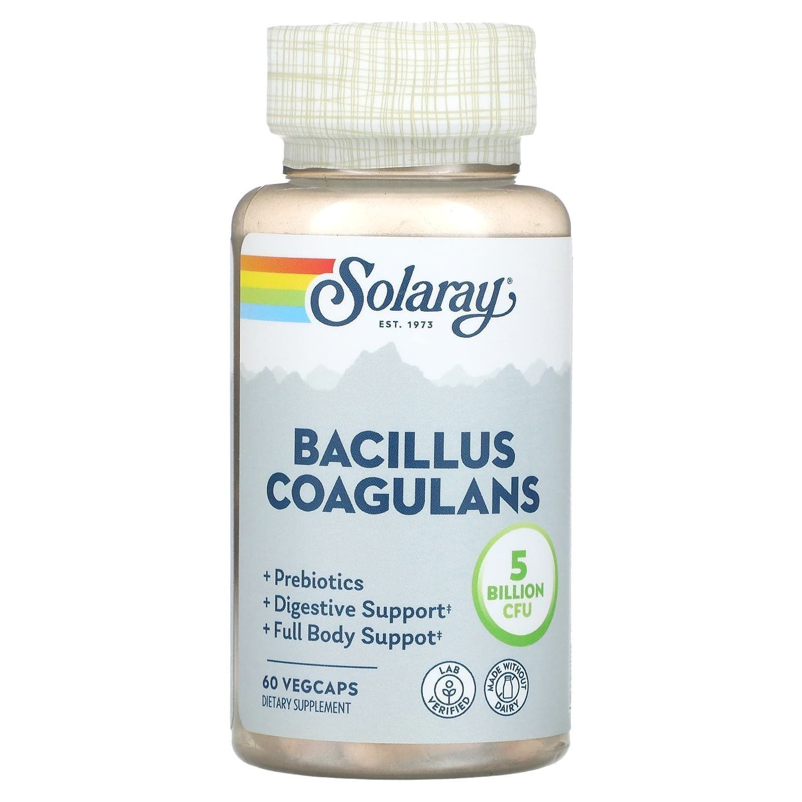 Пробиотики, Bacillus Coagulans, Solaray, 5 миллиардов, 60 вегетарианск