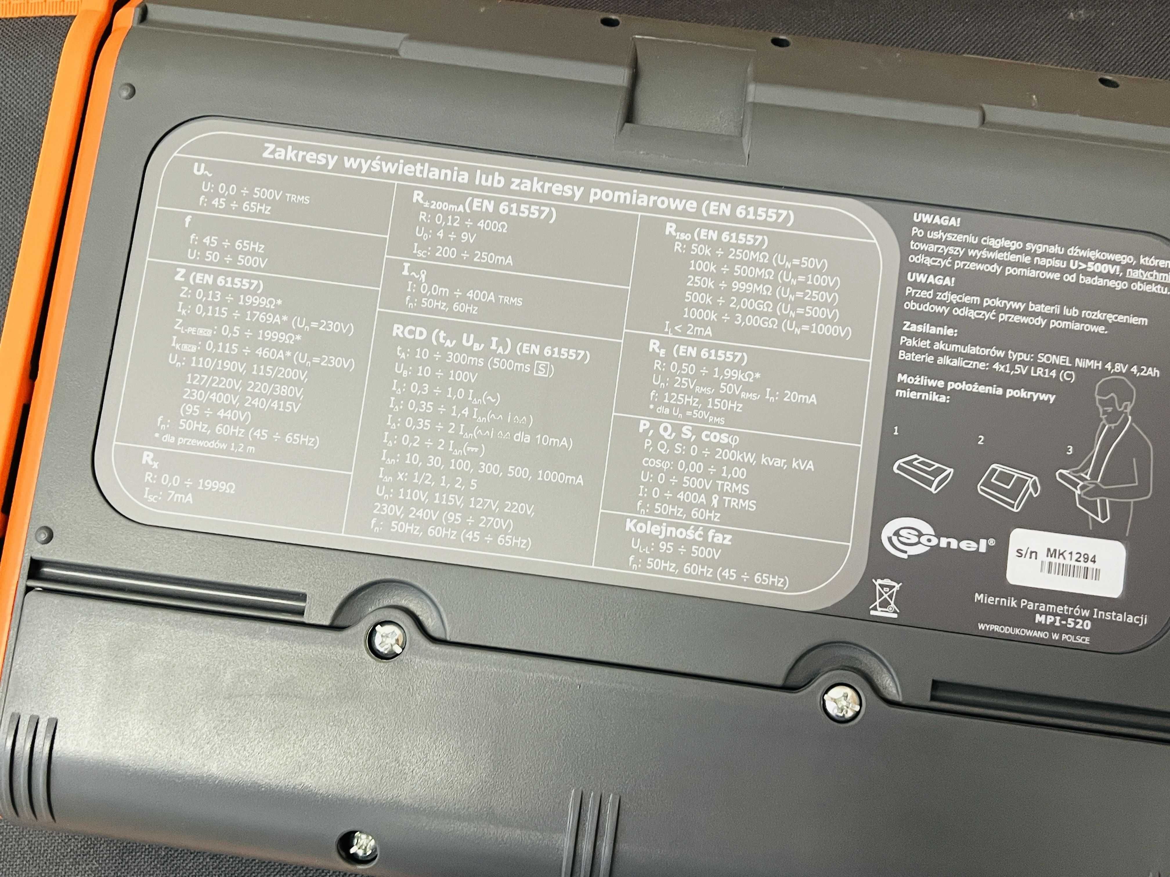 Miernik parametrów instalacji elektrycznych Sonel MPI-520 Stan BDB GW