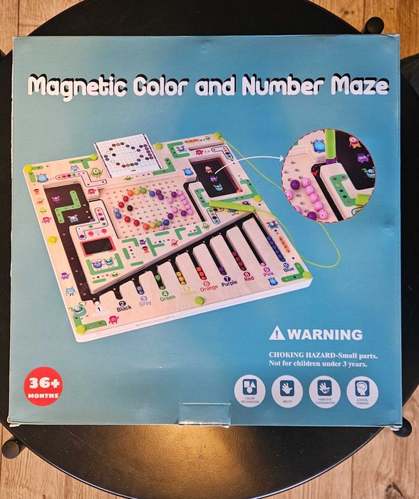 Labirynt Tablica Magnetyczna Drewniana Układanka Mozaika Sorter