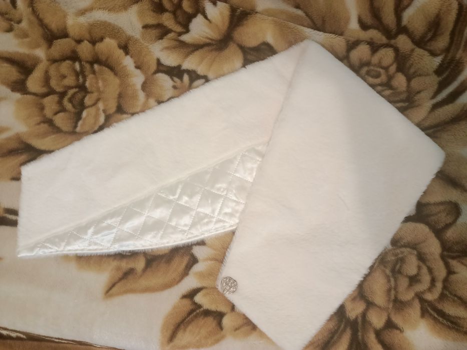 Болеро айвори слоновая кость молочная мех свадебная накидка, палантин