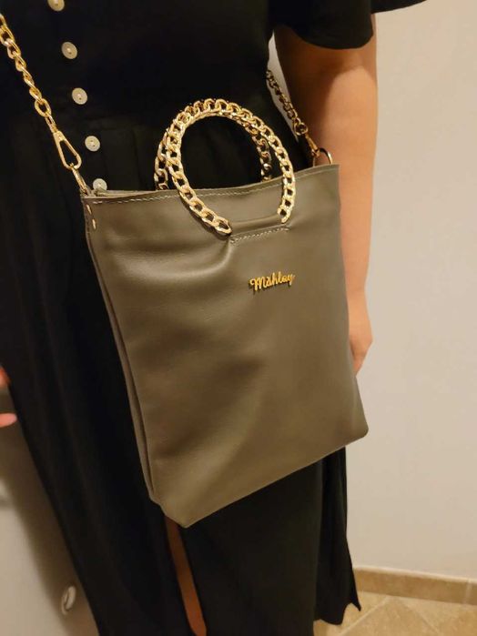 Ekskluzywna skózana torebka w jednym egzemplarzu z okrągłymi uchwytami