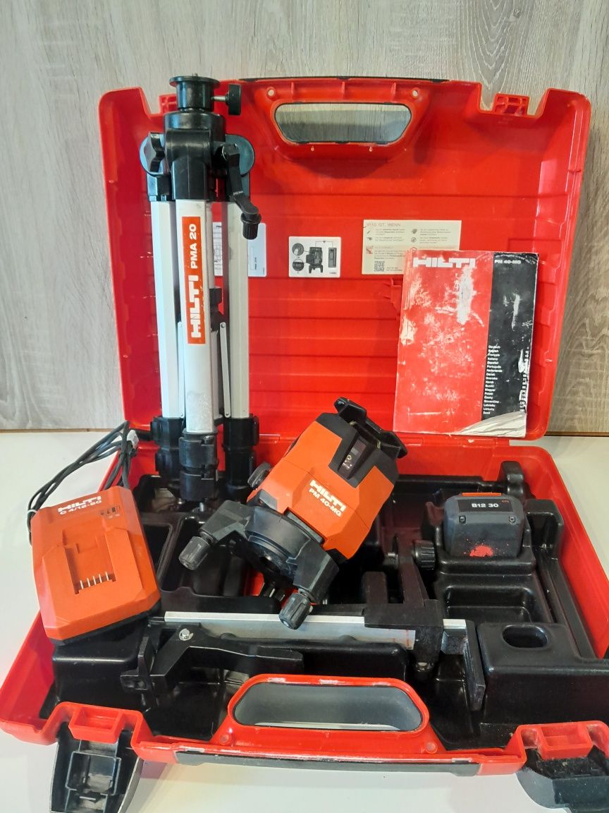 HILTI PM 40 MG laser krzyżowy zielony PM 20 styyw uchwyt zestaw