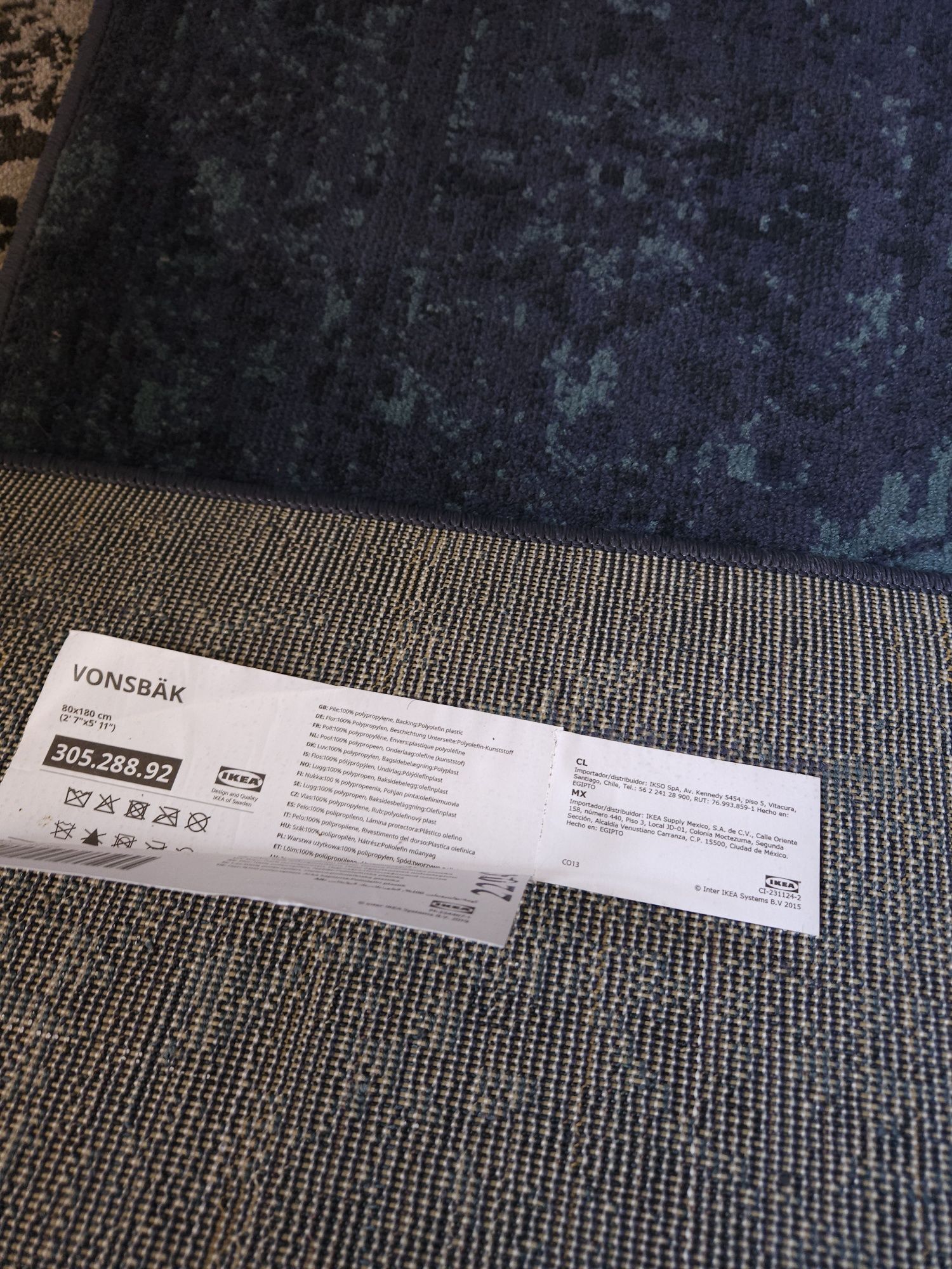 Dywan IKEA chodnik VONSBAK granatowy